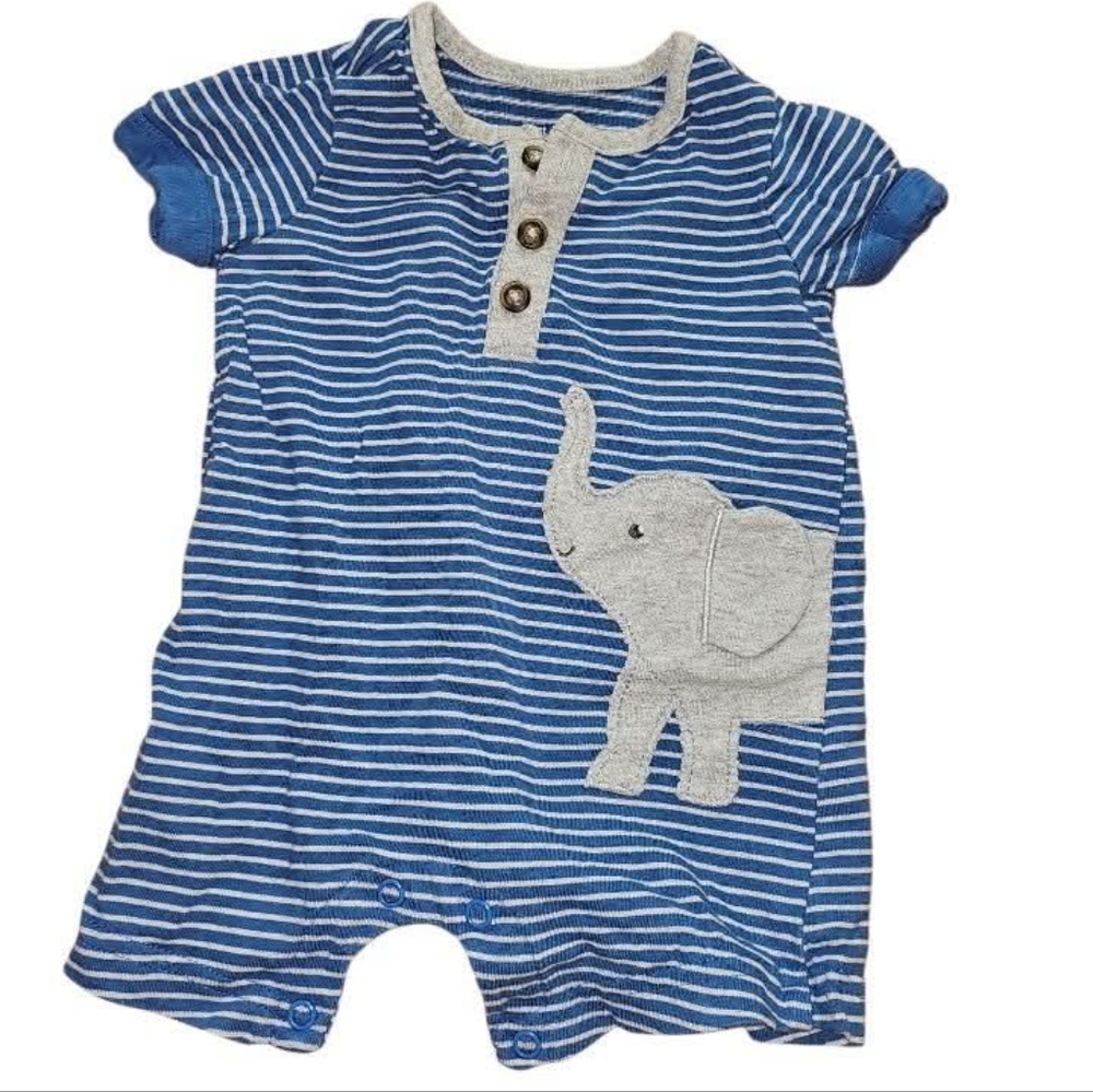 Just One You 3m Boys Romper Shortall Striped Elephant Animal